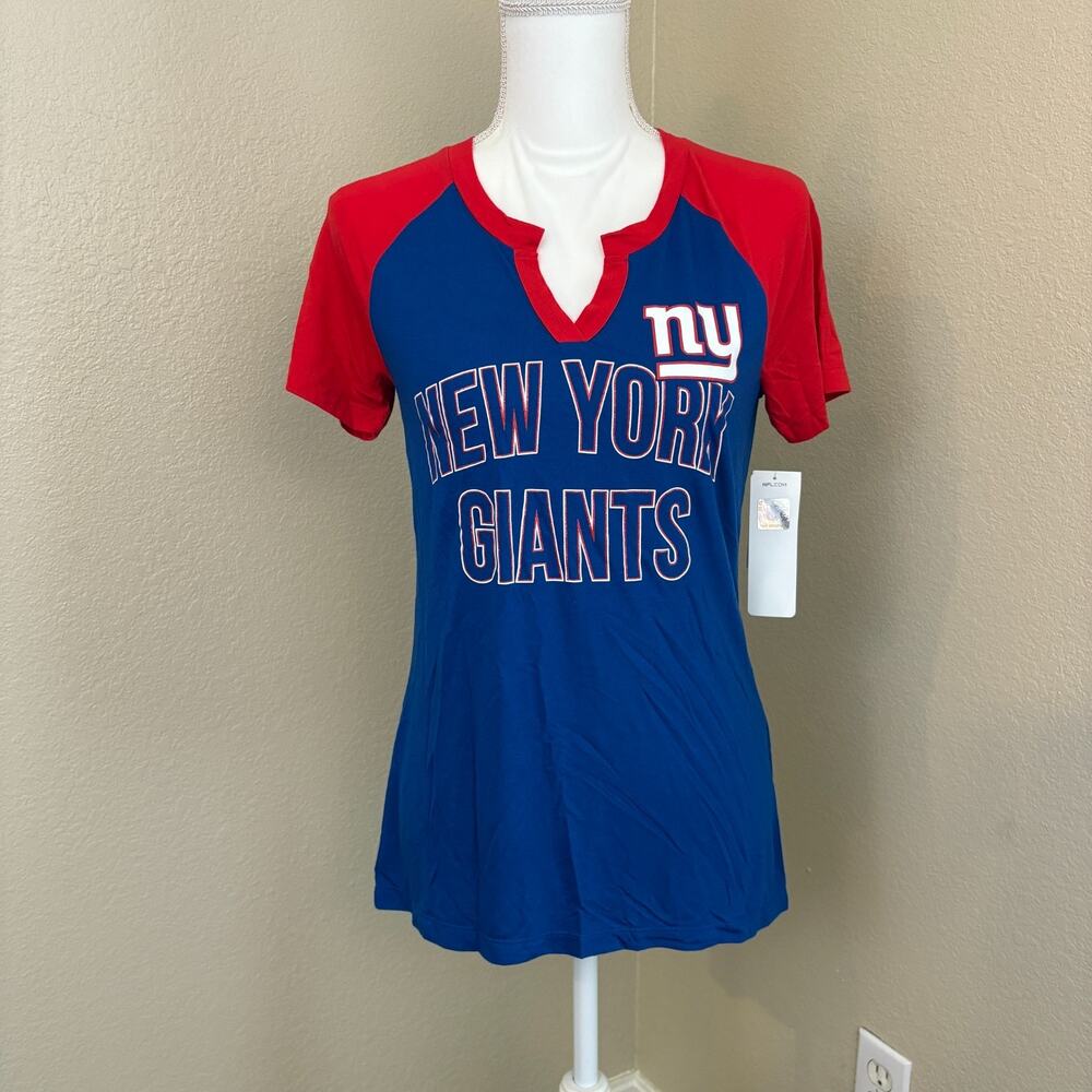 NFL Team Apparel New York Giants Women Football Shirt Size S Top V-Neck NWT